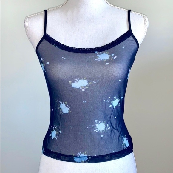 Old Navy Intimates Mesh Floral Rose Cami Tank - Picture 1 of 6